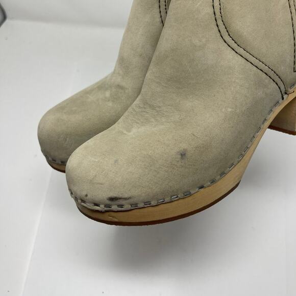 Toffel Swedish Hasbeens Zip It Emy Clog Boots in grey suede 37 - Picture 5 of 13